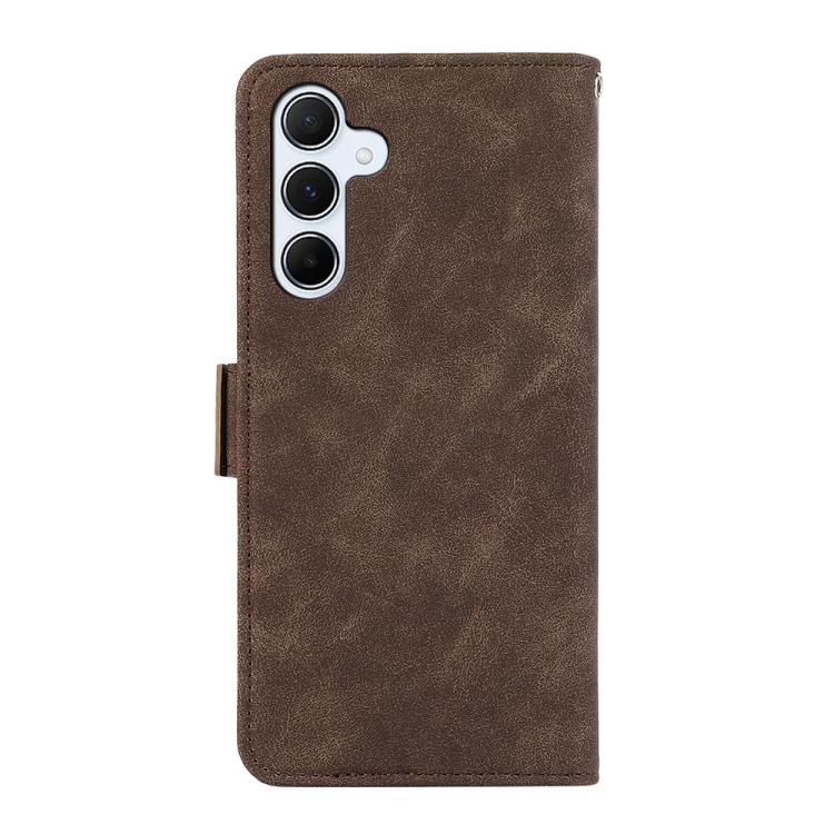 Funda de cuero magnético ABEEL con protección RFID para Samsung Galaxy A17 5G (marrón)