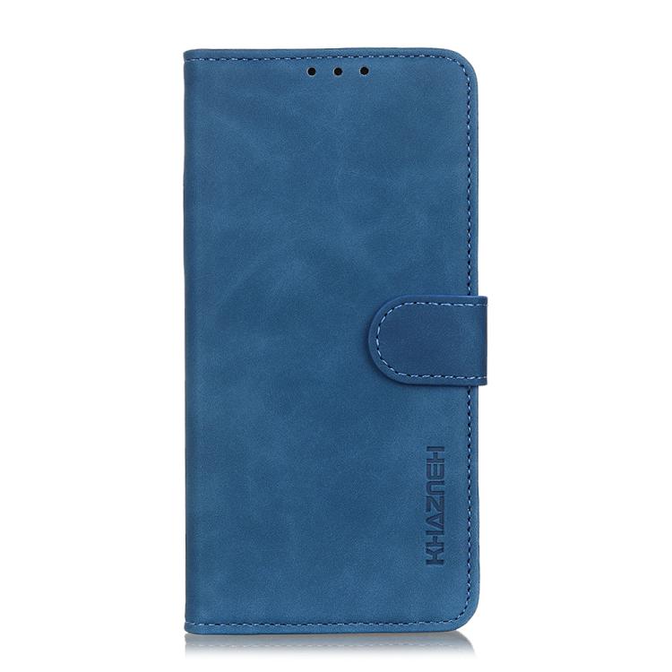 Funda de cuero con tapa horizontal y textura retro KHAZNEH para Samsung Galaxy A07 5G (azul)