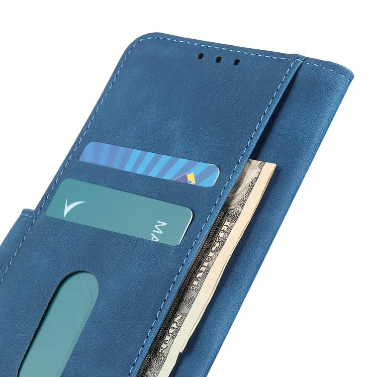 Funda de cuero con tapa horizontal y textura retro KHAZNEH para Samsung Galaxy A17 5G (azul)