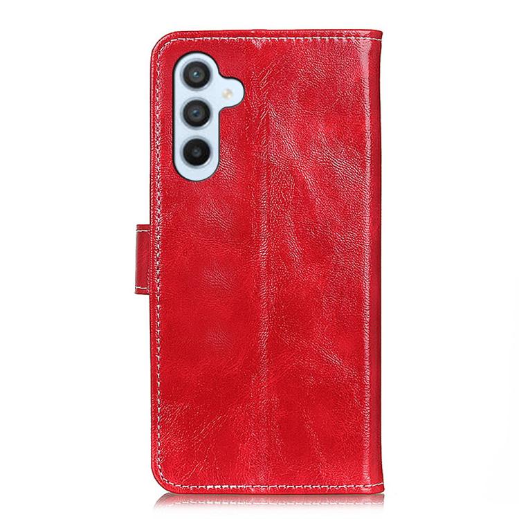 Funda de cuero con textura retro de caballo loco para Samsung Galaxy A17 5G (roja)