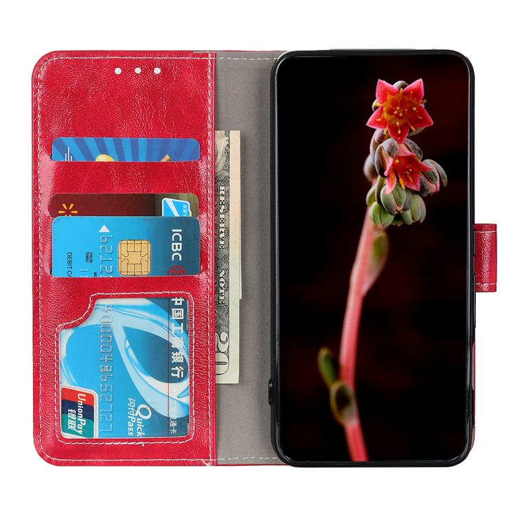 Funda de cuero con textura retro de caballo loco para Samsung Galaxy A17 5G (roja)