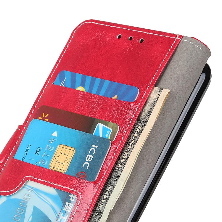 Funda de cuero con textura retro de caballo loco para Samsung Galaxy A17 5G (roja)
