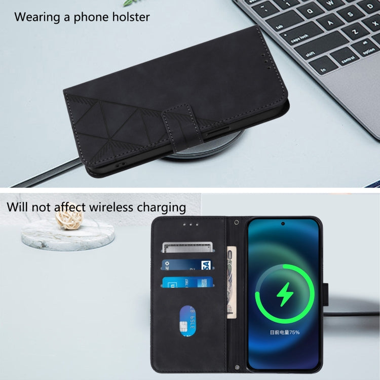 Funda de Cuero con Tapa y Relieve 3D para OnePlus Nord N10 5G (Negra)