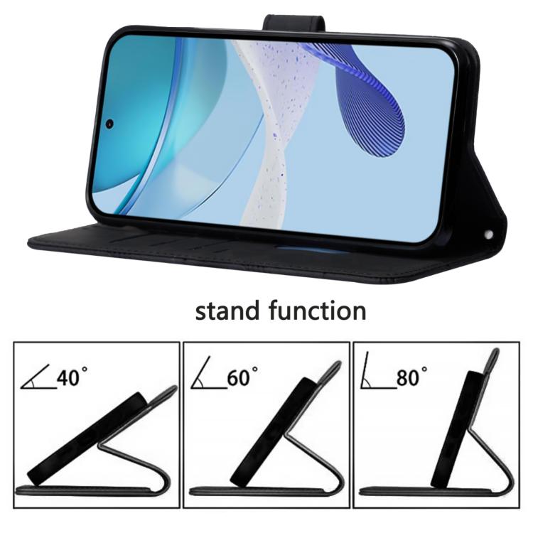 Funda de Cuero con Tapa y Relieve 3D para OnePlus Ace 5 Pro / Ace 5 / 13R (Negra)