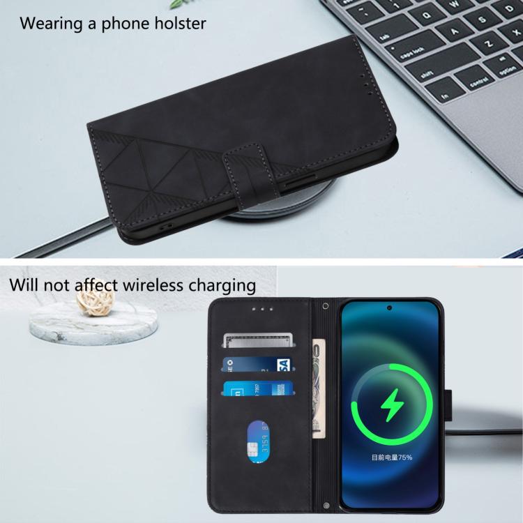 Funda de Cuero con Tapa y Relieve 3D para OnePlus Ace 5 Pro / Ace 5 / 13R (Negra)