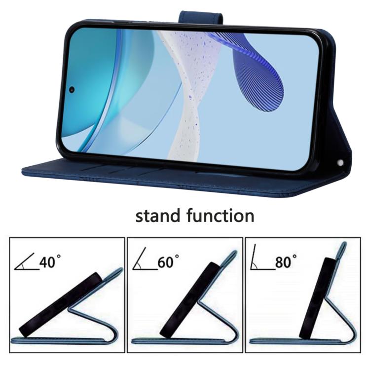 Funda de Cuero con Tapa y Relieve 3D para OnePlus Ace 5 Pro / Ace 5 / 13R (Azul)
