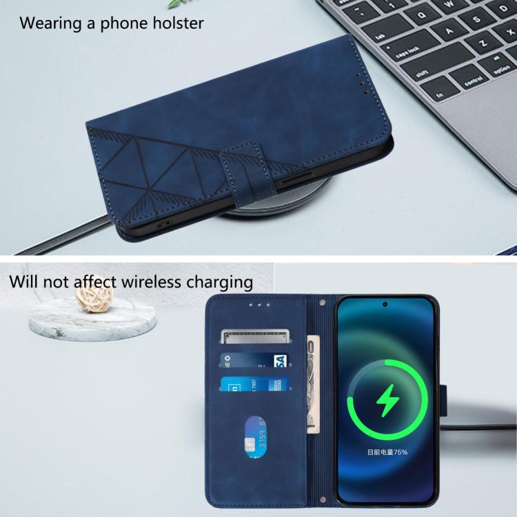 Funda de Cuero con Tapa y Relieve 3D para OnePlus Ace 5 Pro / Ace 5 / 13R (Azul)