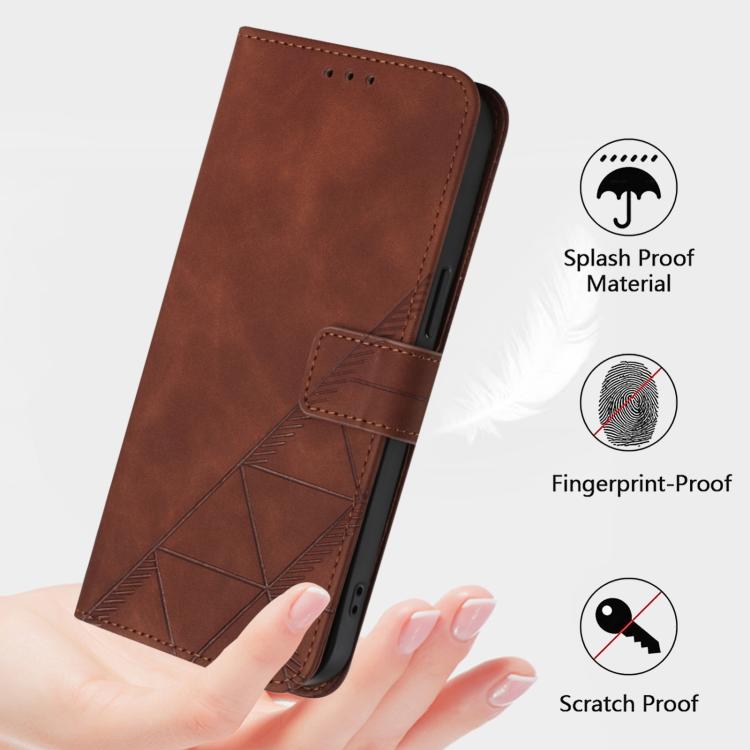 Funda de Cuero con Tapa y Relieve 3D para OnePlus Ace 5 Pro / Ace 5 / 13R (Marrón)
