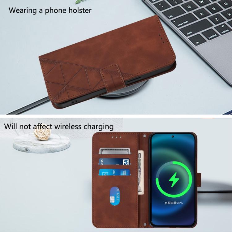 Funda de Cuero con Tapa y Relieve 3D para OnePlus Ace 5 Pro / Ace 5 / 13R (Marrón)