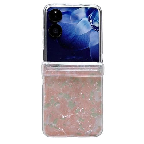 Funda de tres piezas con textura perlada para Xiaomi Mix Flip 2 (rosa y verde)