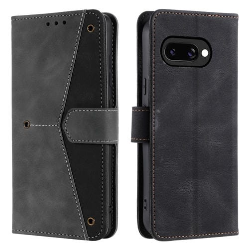 Funda de Piel de Becerro con Costuras para Google Pixel 9A (Gris)
