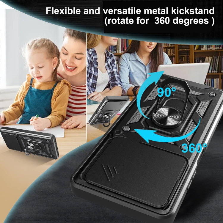 Funda para Teléfono Itel P55 4G TPU y PC con Cámara Deslizante (Dorada)