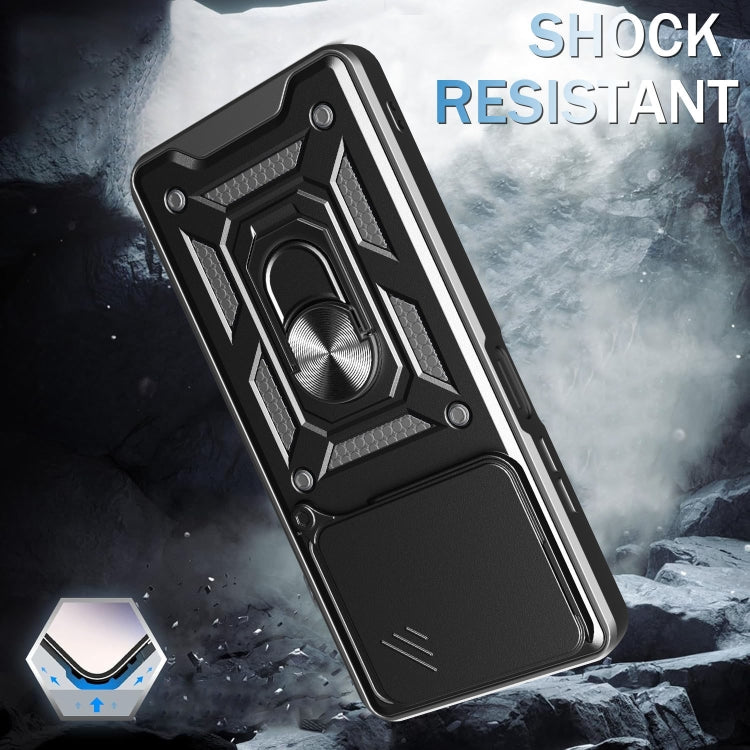 Funda para Teléfono Itel P55 4G TPU y PC con Cámara Deslizante (Dorada)