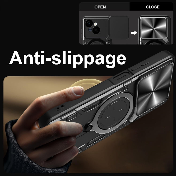 Funda para Teléfono Itel P55 4G TPU y PC con Cámara Deslizante (Dorada)
