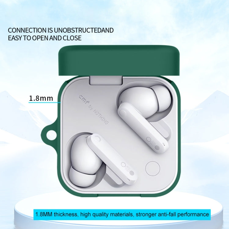 Funda Protectora de Silicona para Auriculares Bluetooth cmf By Nothing Buds Pro2 (Verde)
