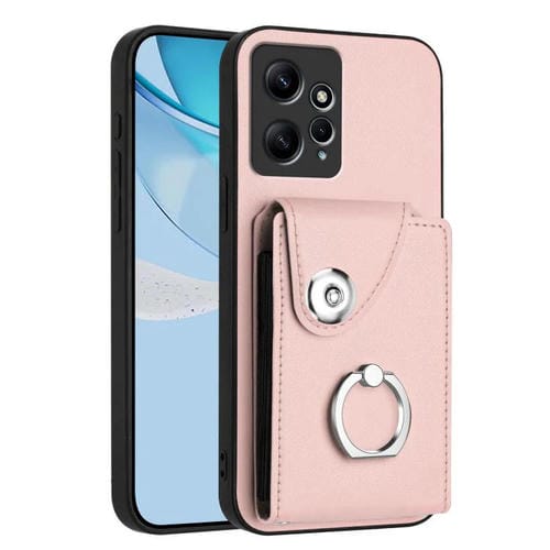 Funda para Redmi Note 12 4G con tarjetero y anillo (rosa)