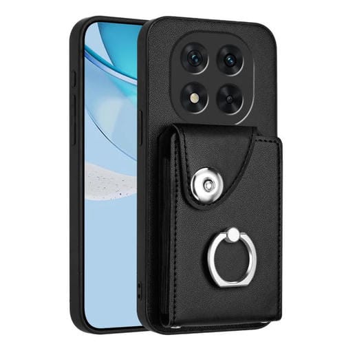 Funda para Redmi Note 14 Pro 5G con tarjetero y anillo (negro)
