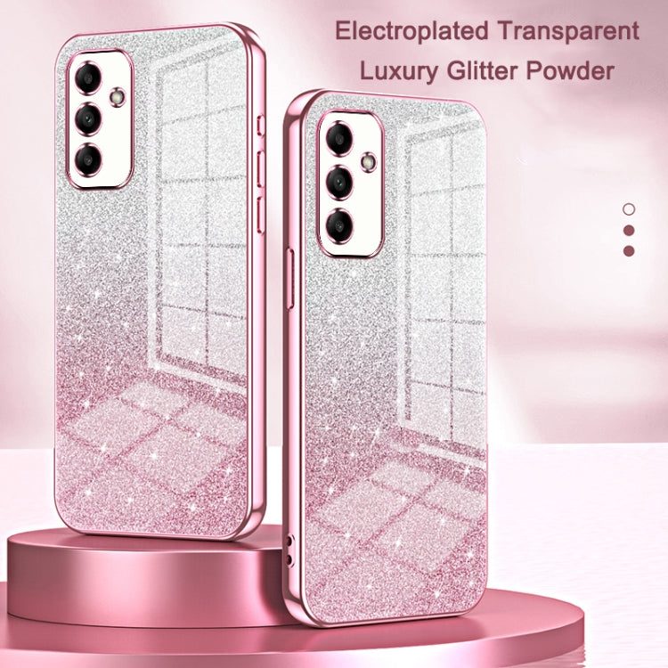 Funda para Samsung Galaxy A07 con purpurina degradada en polvo galvanizado (transparente)
