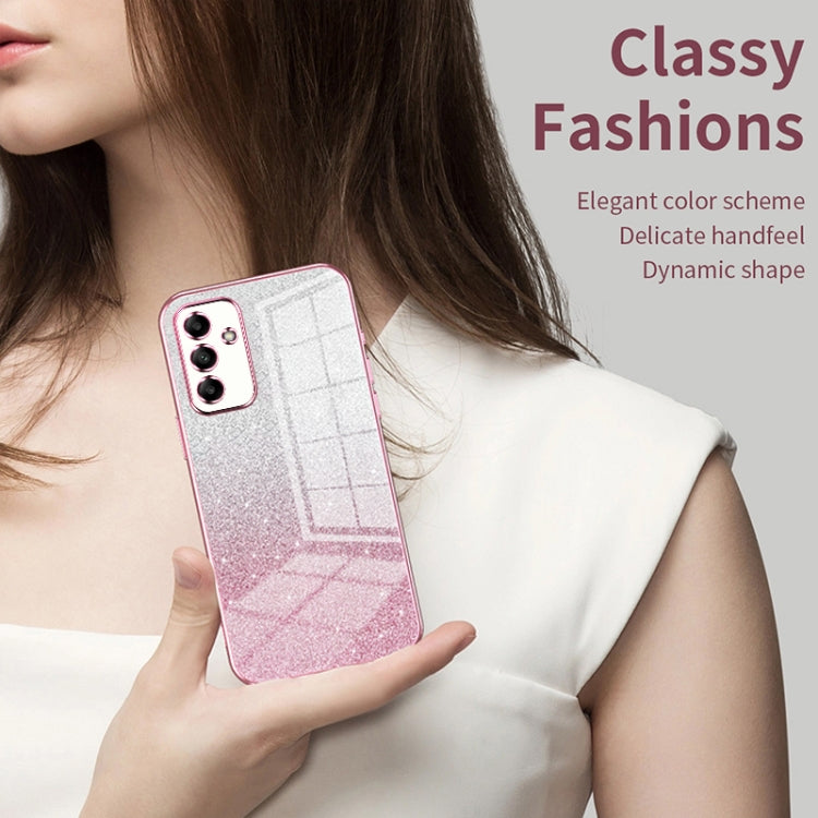 Funda para Samsung Galaxy A07 con purpurina degradada en polvo galvanizado (transparente)