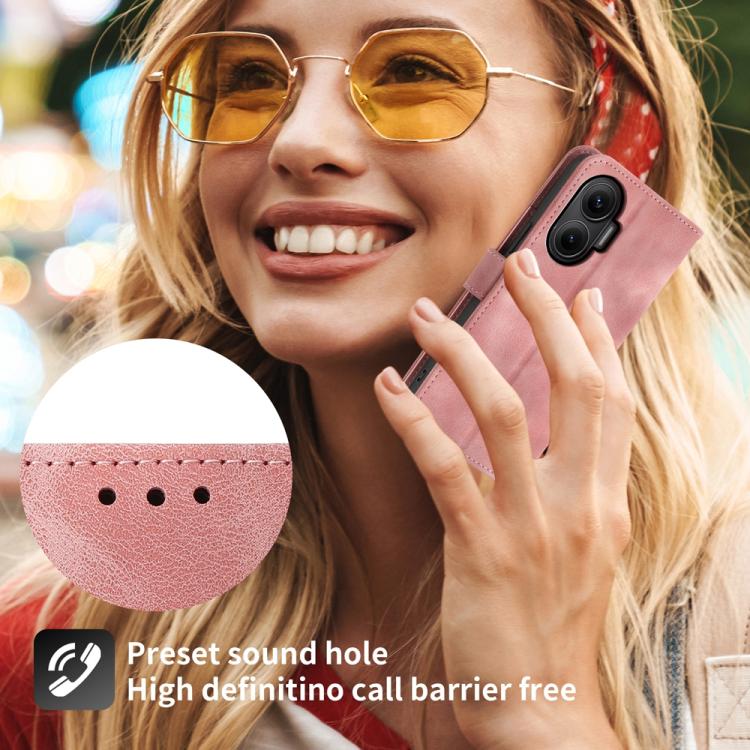 Funda de cuero con relieve floral para Redmi Turbo 4 Pro / Xiaomi Poco F7 (rosa)