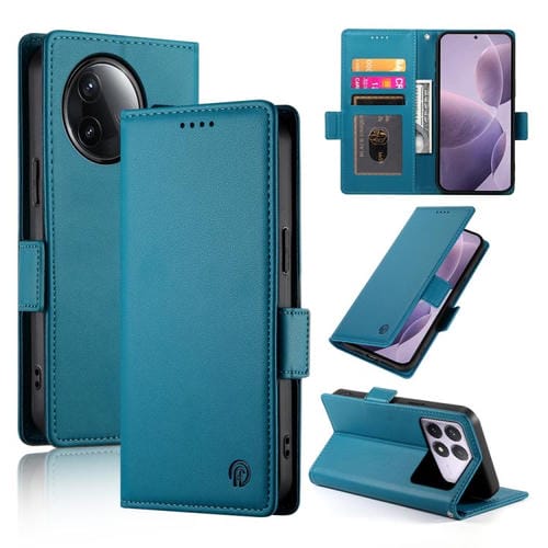 Funda de cuero esmerilado con hebilla lateral magnética para Redmi K80/K80 Pro (azul)