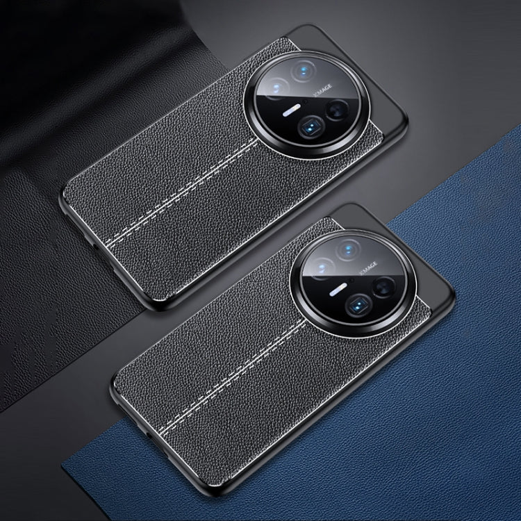 Funda para Teléfono Huawei Mate 70 Pro TPU a Prueba de Golpes con Textura de Lichi (Negra)