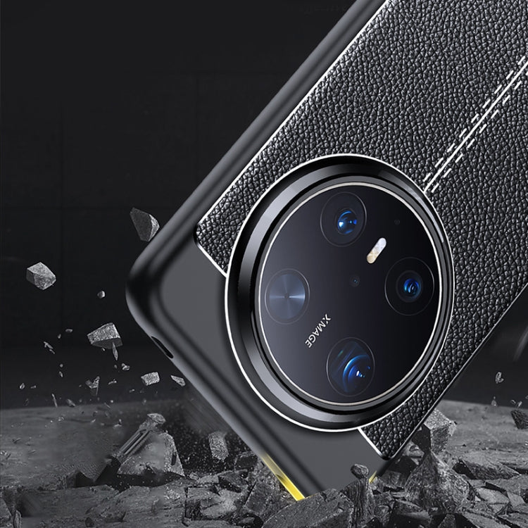 Funda para Teléfono Huawei Mate 70 Pro TPU a Prueba de Golpes con Textura de Lichi (Negra)