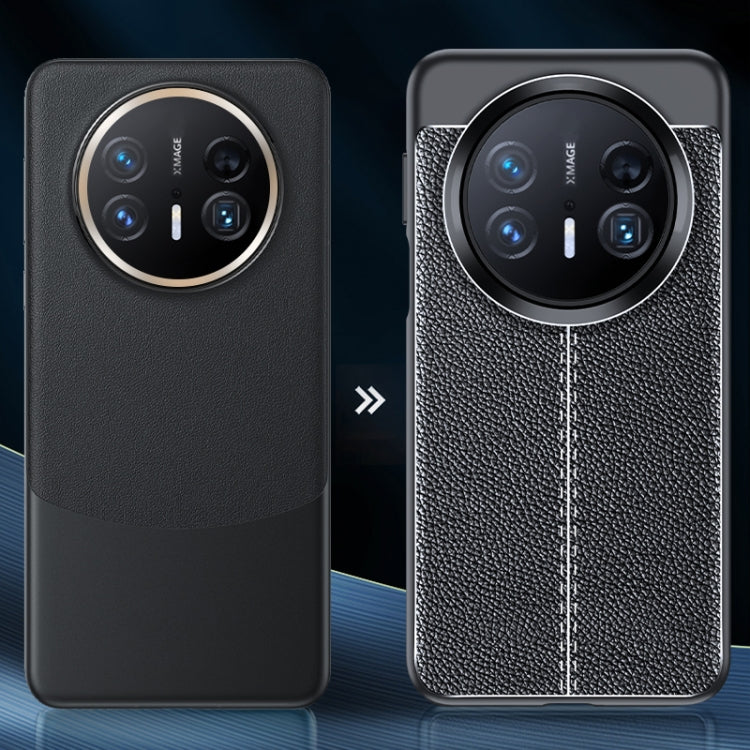 Funda para Teléfono Huawei Mate 70 Pro TPU a Prueba de Golpes con Textura de Lichi (Negra)