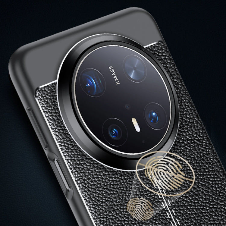 Funda para Teléfono Huawei Mate 70 Pro TPU a Prueba de Golpes con Textura de Lichi (Negra)
