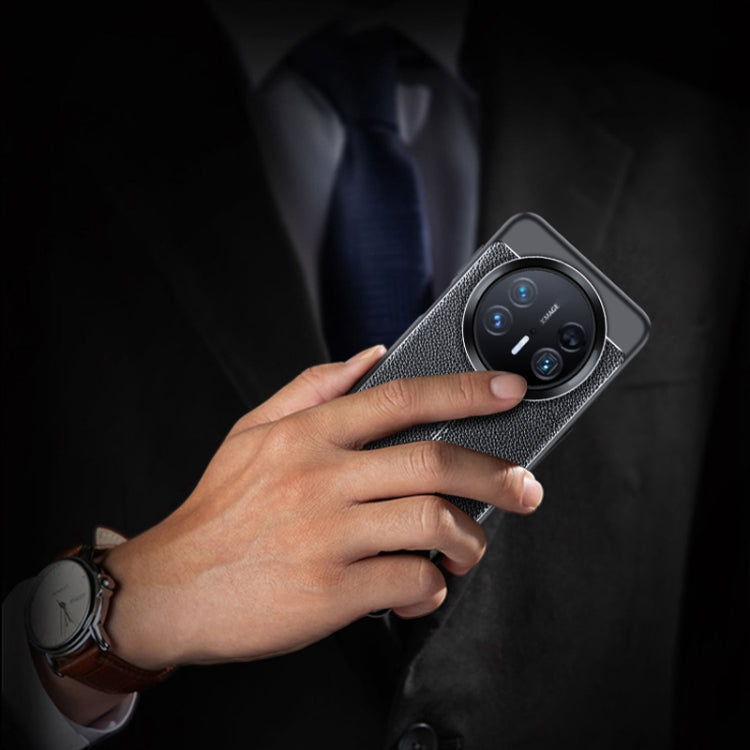 Funda para Teléfono Huawei Mate 70 Pro TPU a Prueba de Golpes con Textura de Lichi (Negra)