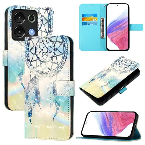 Funda de Cuero con Tapa Horizontal y Pintura 3D para Umidigi G9 5G (Campanas de Viento de Ensueño)