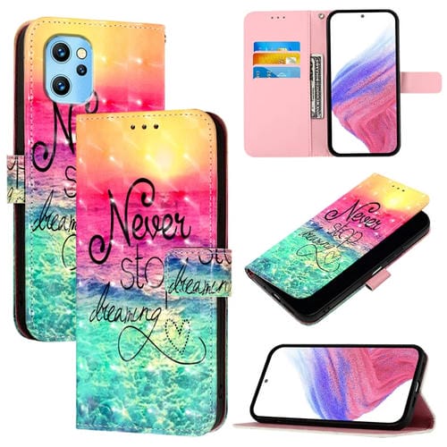 Funda de Cuero con Tapa Horizontal con Pintura 3D para Umidigi Power 7 Max (Chasing Dreams)