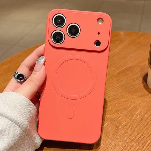 For iPhone 17 Pro Max Solid Color Liquid Silicone MagSafe Magnetic Phone Case(Grass Purple)