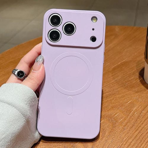 For iPhone 17 Pro Solid Color Liquid Silicone MagSafe Magnetic Phone Case(Lilac)