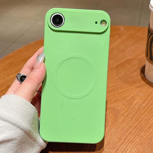 For iPhone 17 Air Solid Color Liquid Silicone MagSafe Magnetic Phone Case(Matcha Green)