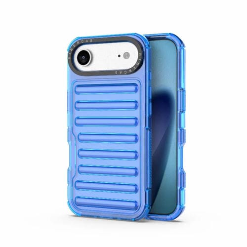 Funda híbrida de TPU y PC con airbag de alta transparencia para iPhone 17 Air (azul transparente)