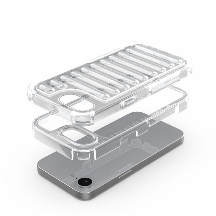 Funda híbrida de TPU y PC con airbag de alta transparencia para iPhone 16e (verde transparente)