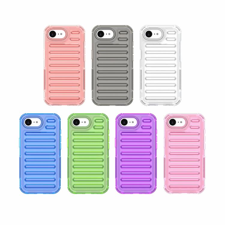 Funda híbrida de TPU y PC con airbag de alta transparencia para iPhone 16e (verde transparente)