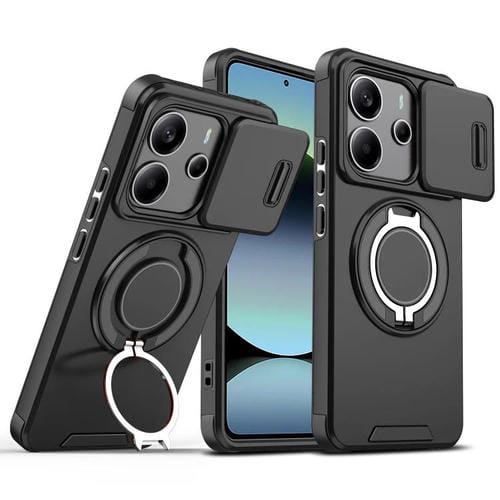 Funda para Redmi Note 14 4G con anillo deslizante de 164,84 mm (negro)