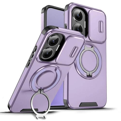 Funda con anillo deslizante para Redmi Turbo 4 Pro / Poco F7 (morado)