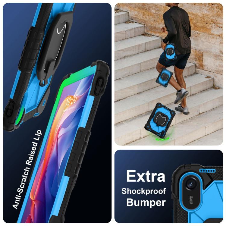 Funda híbrida de silicona con diseño de robot para Xiaomi Redmi Pad 2 11 2025 (negro y azul)