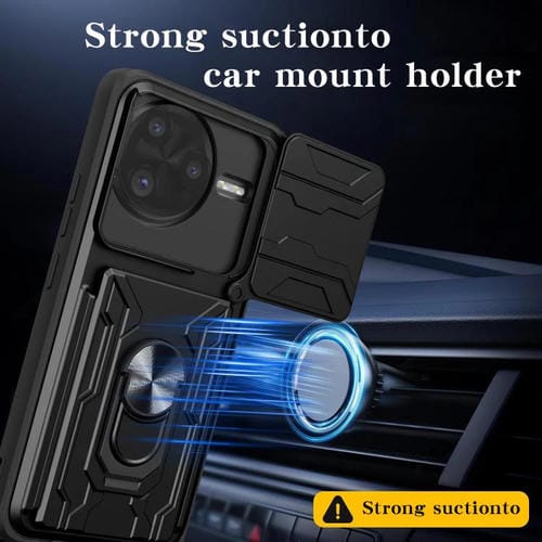 Funda deslizante de TPU y PC con ranura para tarjetas para Xiaomi Poco F7 Ultra (azul)