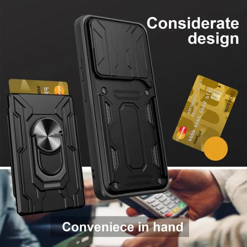 Funda deslizante de TPU y PC con ranura para tarjetas para Xiaomi Poco F7 Ultra (verde oscuro)
