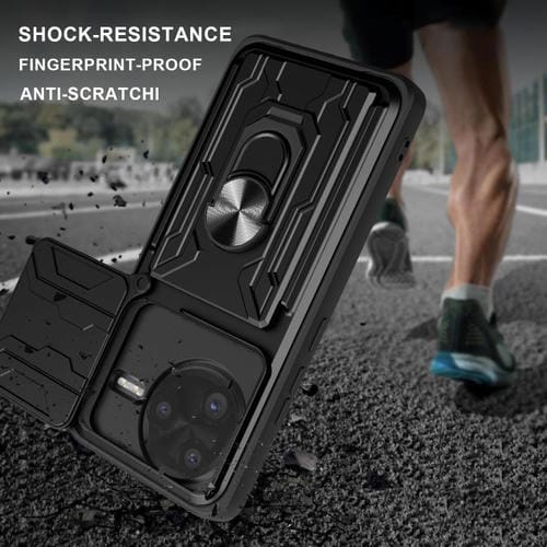 Funda deslizante de TPU y PC con ranura para tarjetas para Xiaomi Poco F7 Ultra (blanca)