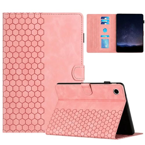 Funda para Tablet Samsung Galaxy Tab A9 Cuero con Relieve Panal (Rosa)