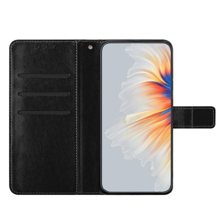 Funda de piel con relieve floral para Samsung Galaxy A17 5G (negra)