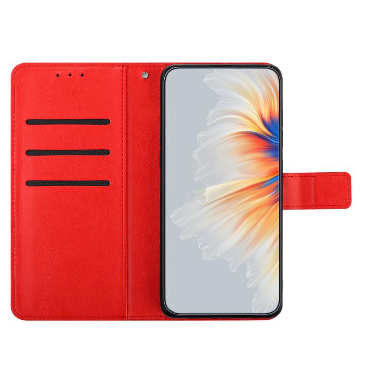 Funda de piel con relieve floral para Samsung Galaxy A07 5G (roja)