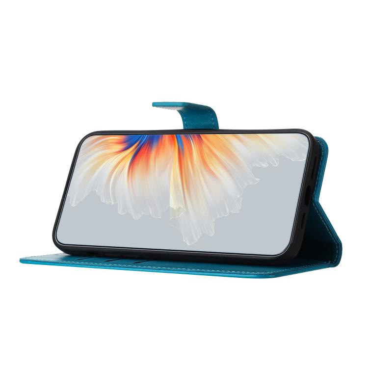 Funda de piel con relieve floral para Samsung Galaxy A07 5G (azul)
