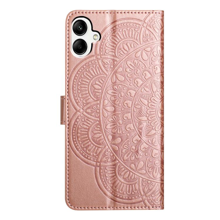 Funda de piel con relieve floral para Samsung Galaxy A07 5G (oro rosa)