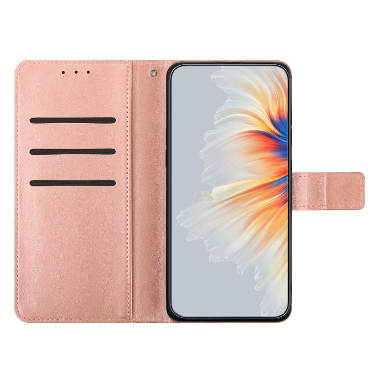 Funda de piel con relieve floral para Samsung Galaxy A07 5G (oro rosa)